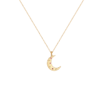 Moon Diamond Necklace with Ruby
