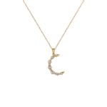 Moon Diamond Necklace with Pearl