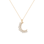 Moon Diamond Necklace with Pearl