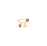 Kids Gold Pin with Ruby and Enamel