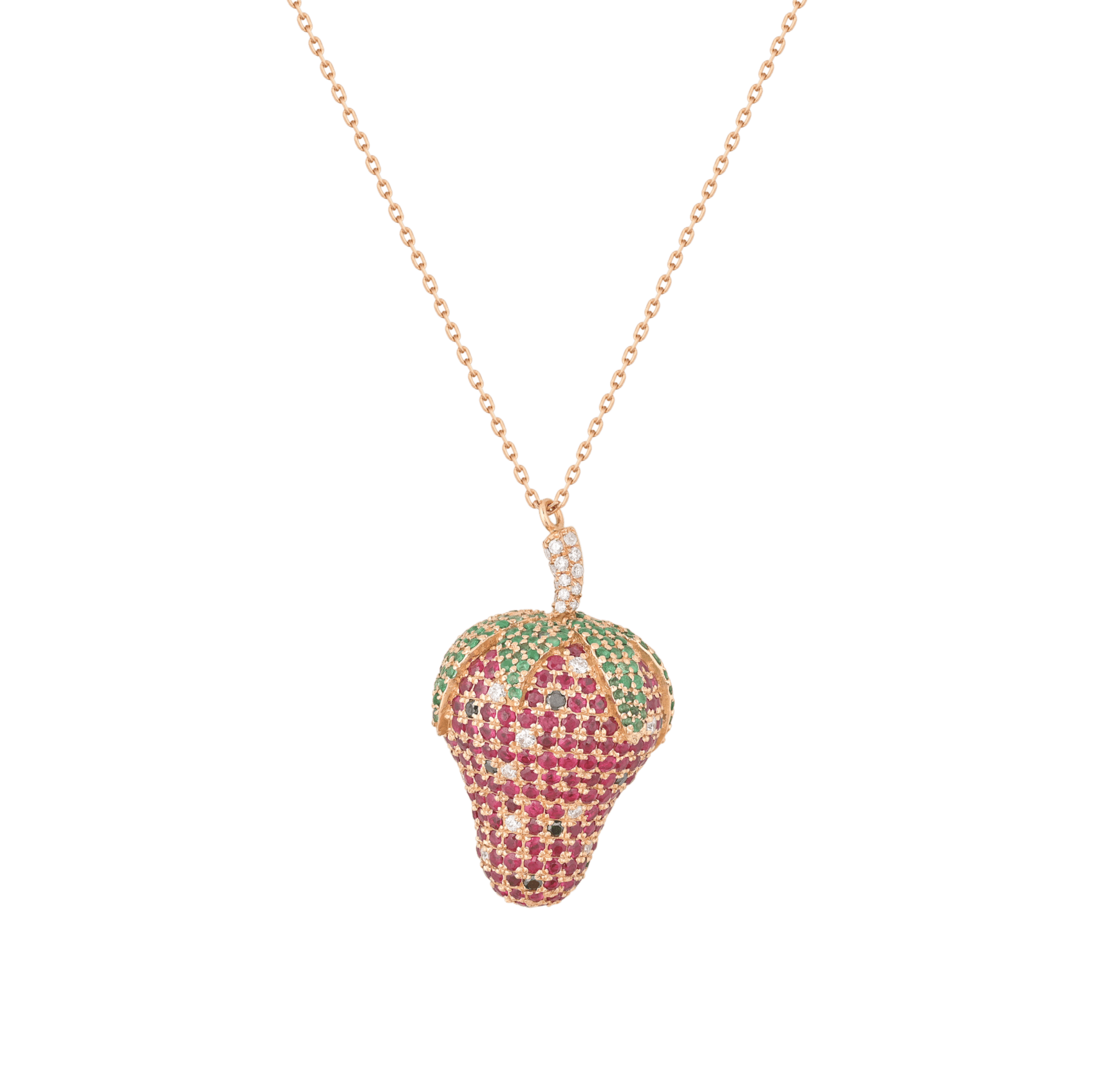 Exotic Summer Strawberry Diamond Necklace - Zoughaib and Co.