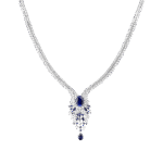 Classic Diamond Necklace with Colored Stones