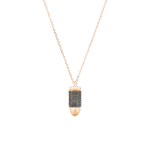 Bullet Gold Necklace with Black Diamonds