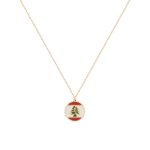 Lebanon Flag Gold Necklace set with enamel