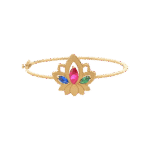 Lotus Gold Bracelet set with colored stones