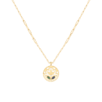 Lotus Gold Necklace with colored stones