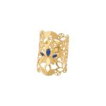 Lotus Gold Ring with colored stones