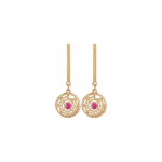 Spider Web Gold Earrings with colored stones
