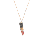 Lipstick Diamond Necklace with Black Diamond and Ruby