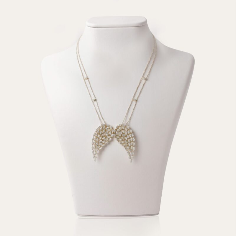 Fairy Taile Diamond Necklace Wings with Marquise - Image 3