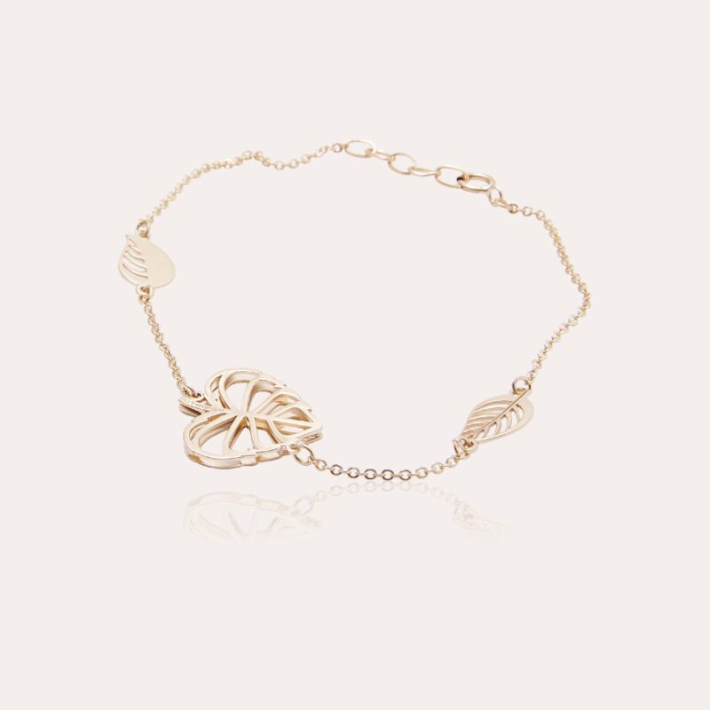 Leaves Gold Bracelet Heart - Image 2