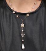 Emblem Gold Necklace with Pearls - Image 2