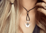 Emblem Black  Diamond Necklace Heart with leather - Image 3