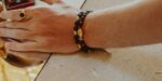 Bullet Men Grenade Gold Bracelet with Precious Beads - Image 2