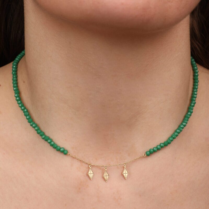 Daily Dazzle Gold Necklace with Colored Beads - Image 2