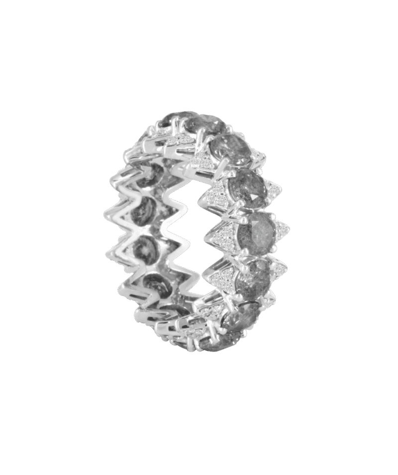 Classic Diamond Ring with Fancy Black Diamond - Image 3