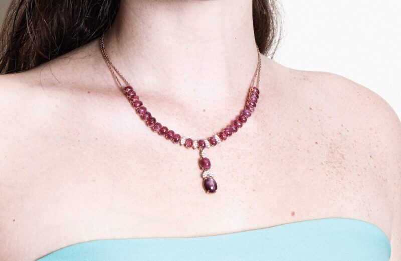 Daily Dazzle Diamond Necklace with Ruby - Image 3