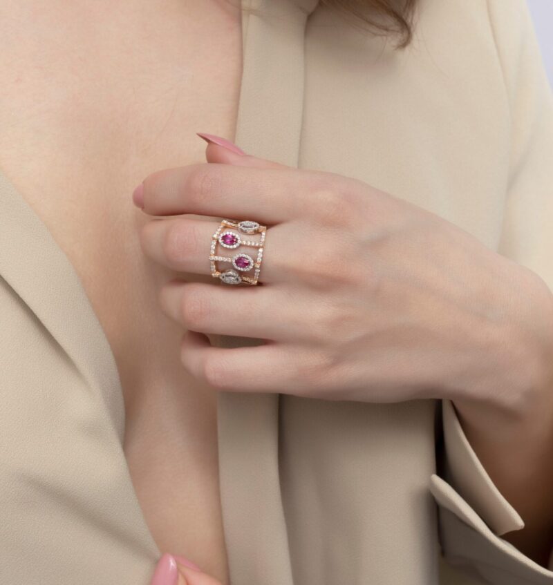 Daily dazzle Diamond Ring with Colored Stones - Image 2