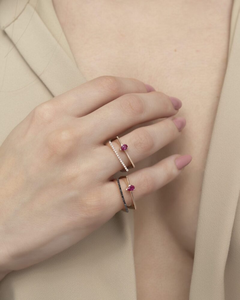 Daily dazzle Diamond Ring with Colored Stone - Image 2