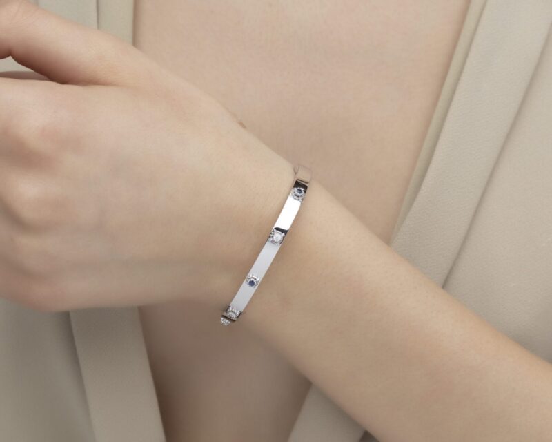 Classic Diamond Bracelet with Sapphire - Image 2