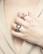 Daily Dazzle Diamond Ring with Emerald and Enamel - Image 3
