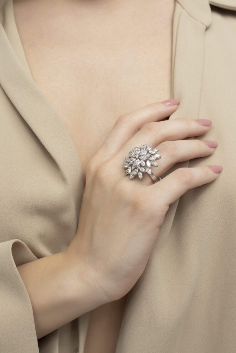 Classic Diamond Ring with Marquise - Image 3