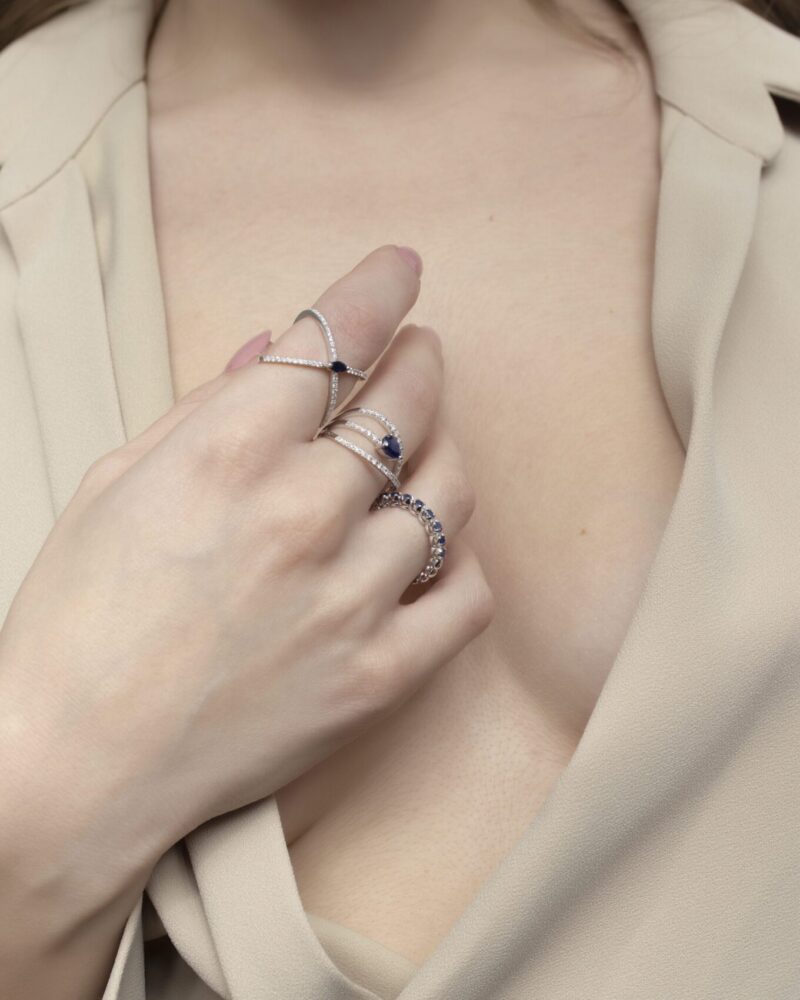 Classic Gold Ring with Sapphire - Image 2