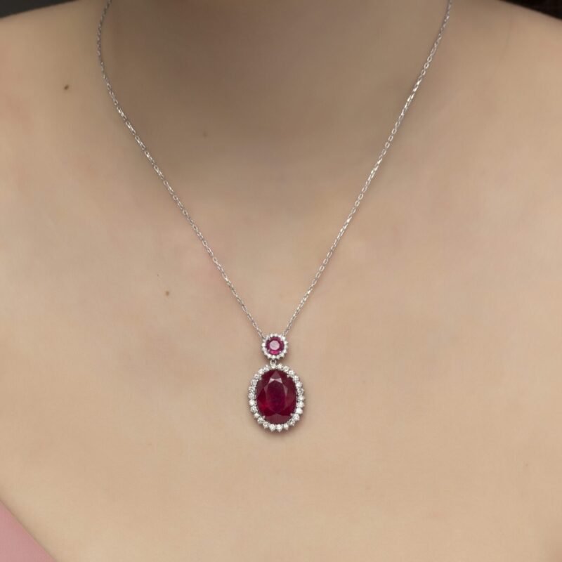 Daily Dazzle Diamond Necklace with Colored Stones - Image 2