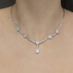 Classic  Diamond Necklace with Baguette - Image 3