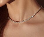 Tennis Diamond Necklace Flower - Image 2