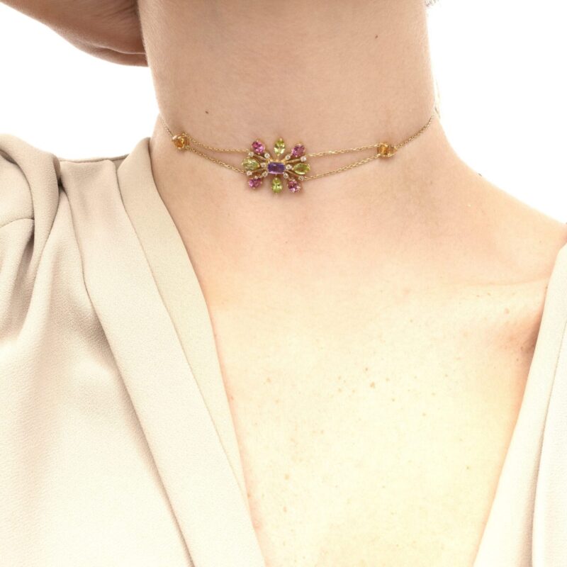 Daily Dazzle Diamond Choker Necklace with Precious Colors - Image 2