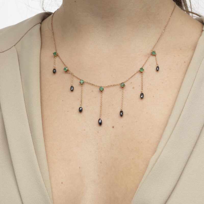 Daily Dazzle Fancy Diamond Necklace with Emerald - Image 2