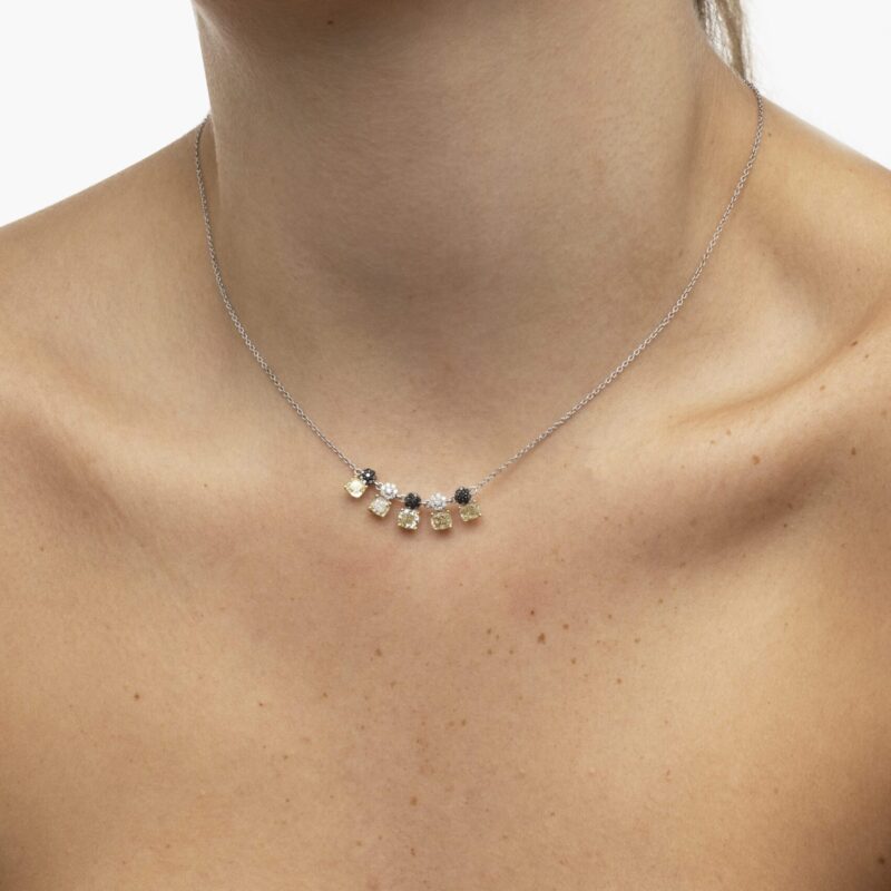 Classic Diamond Necklace with Fancy Diamond - Image 3
