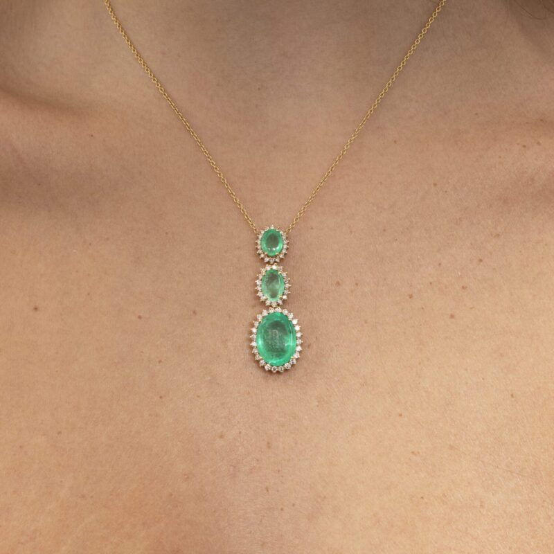Daily Dazzle Diamond Necklace with Emerald - Image 2