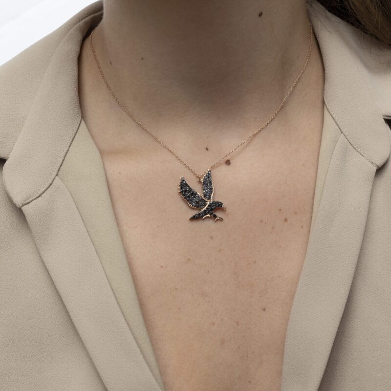 Daily Dazzle Diamond Eagle Necklace with Fancy Diamond - Image 2