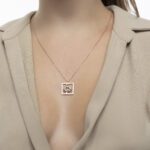 Initials Fancy Diamond Necklace C & S Arabic Letter - Image 2