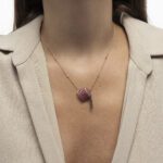 Tarboush Diamond Necklace with Ruby - Image 2