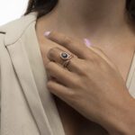 Classic Diamond Ring with Center Black Diamond - Image 2