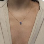 Classic Diamond Necklace with Sapphire - Image 2