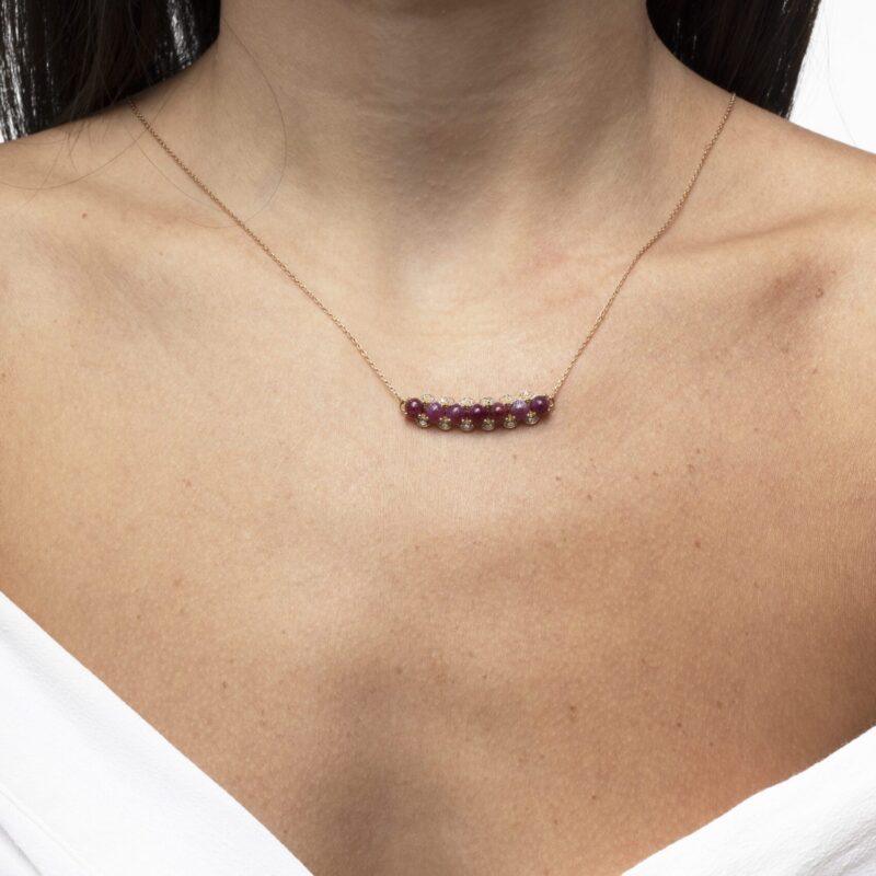 Daily Dazzle Diamond Necklace with Ruby - Image 2