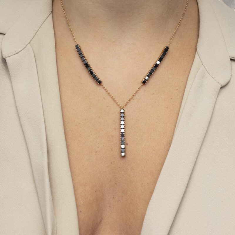 Classic Fancy Black Diamond Necklace - Image 2