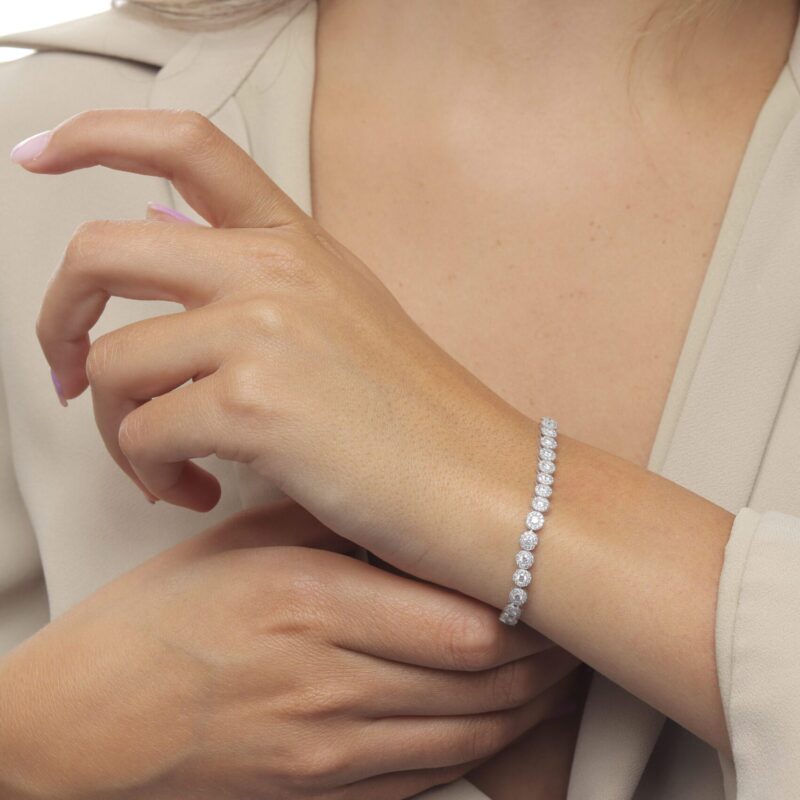 Tennis Diamond Bracelet  flower - Image 3