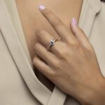 Classic Diamond Ring with Sapphire - Image 2