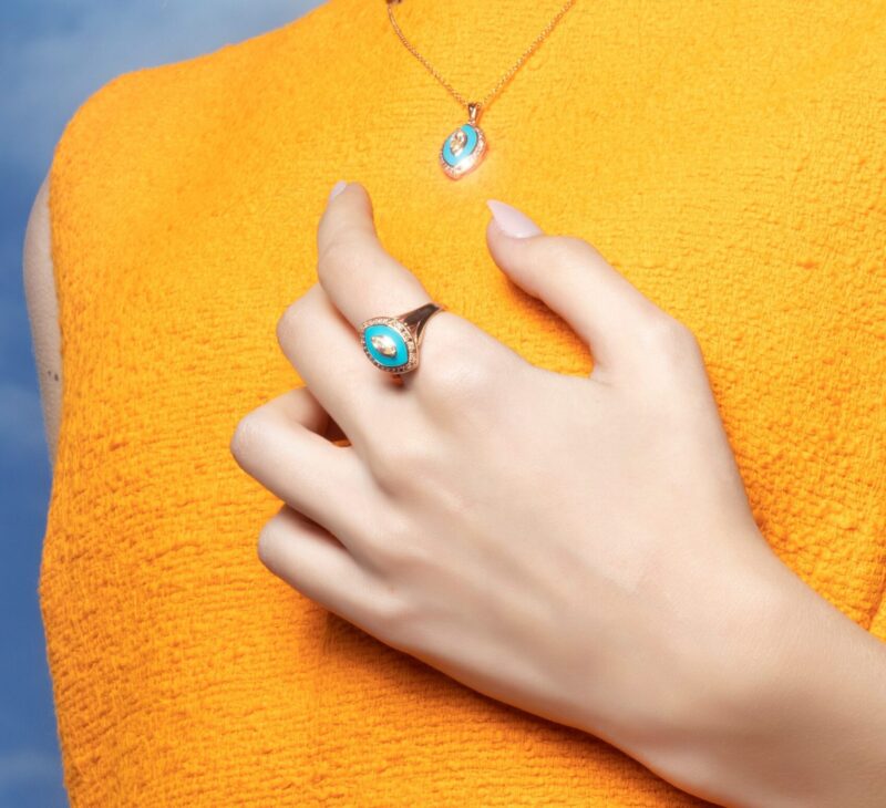 Daily Dazzle Ring Fancy Diamond with Colored Stones - Image 2