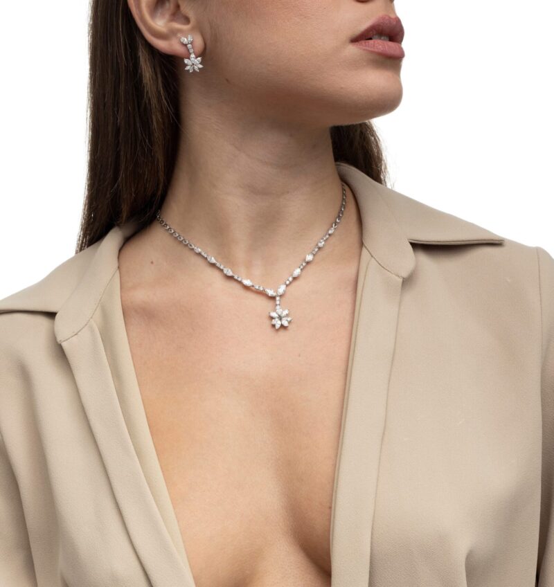 Classic Diamond Necklace with Marquise - Image 2