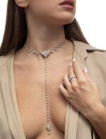Classic Diamond Necklace with Marquise and Pear - Image 3