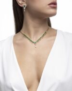Classic Diamond Necklace with Emerald - Image 3