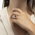 Classic Diamond Ring with Marquise and Precious Stone - Image 2