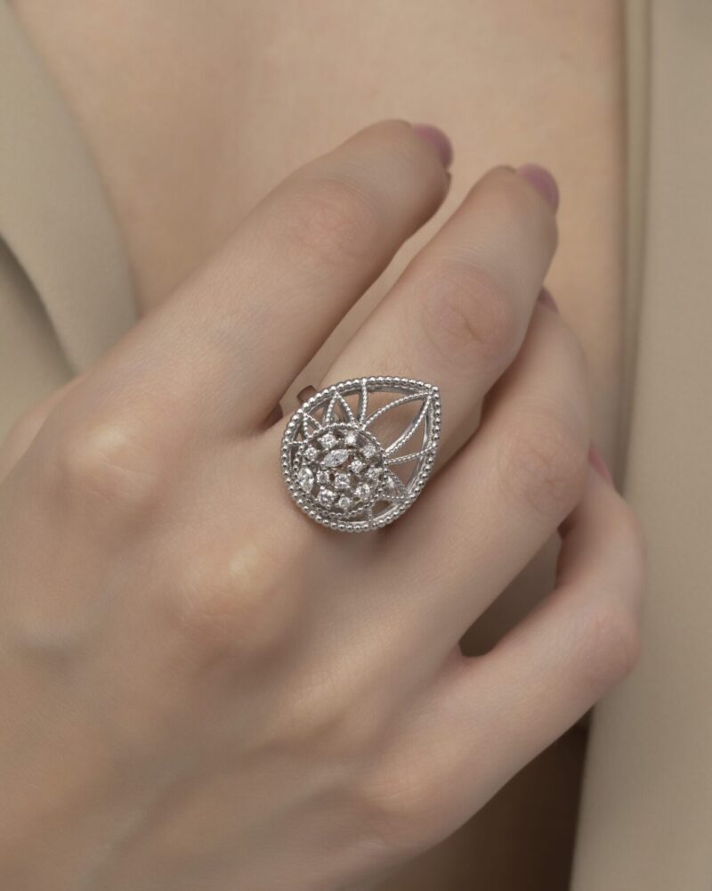 Classic Diamond Ring with Marquise Diamond - Image 2