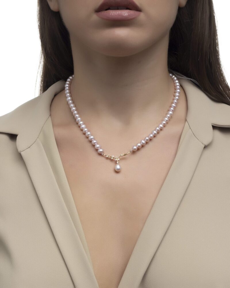 Daily Dazzle Diamond Necklace with Pearls - Image 3